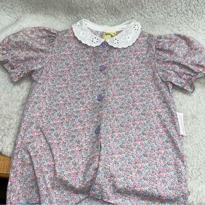 Cabbage Patch 1983 girls size 6 button up blouse flower buttons collar READ